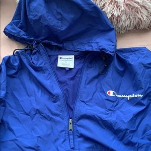 champion windbreaker in royal blue